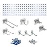 Triton Products White Garden Storage Kit with (1) 31.5 In. x 9 In. 18-Gauge Steel Square Hole Pegboard 8 pc. LocHook Assortment LBS31G-WHT